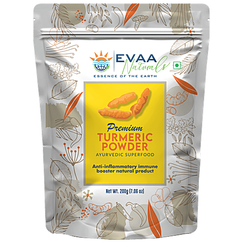 EVAA Naturals Premium Turmeric Powder, 200 g Pouch 