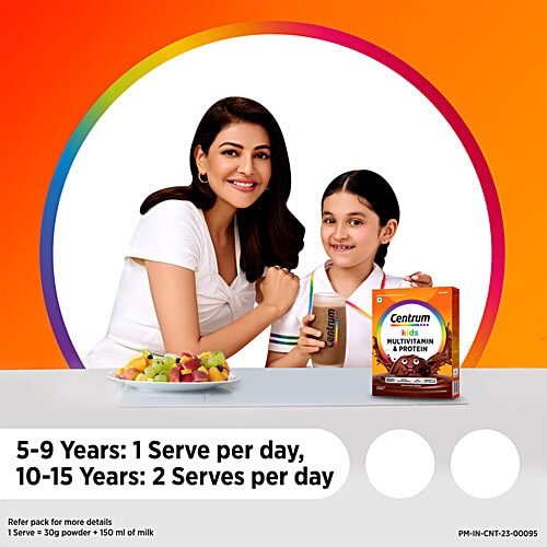 Centrum Kids Multivitamin & Protein Nutrition Drink Powder - Chocolate, 400 g Carton 24 Vitamins, Minerals to support Holistic Growth