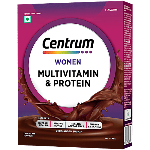 Centrum Women Multivitamin & Protein Nutrition Drink Powder - Chocolate, 400 g Carton 24 Vitamins, Minerals to support Overall Health