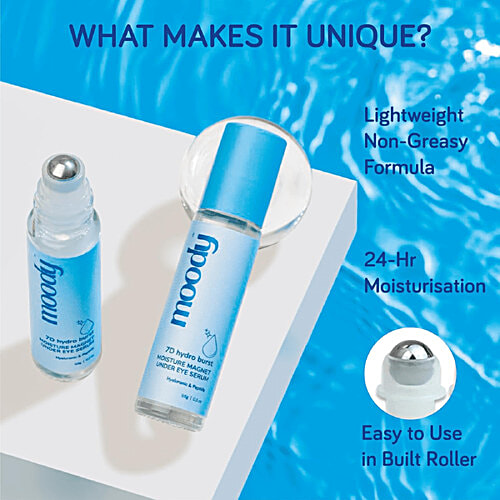 Moody 7D Hydro Burst Moisture Magnet Under Eye Serum - With Hyaluronic & Peptide, 9.8 g  