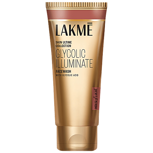 Lakme Glycolic Illuminate Facewash with Glycolic Acid for Gentle Exfoliation & Illuminated Skin, 100 g  For Gentle Exfoliation & Illuminated Skin