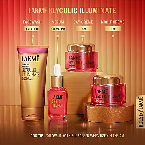 Lakme Glycolic Illuminate Facewash with Glycolic Acid for Gentle Exfoliation & Illuminated Skin, 100 g  For Gentle Exfoliation & Illuminated Skin