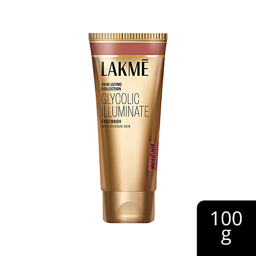 Lakme Glycolic Illuminate Facewash with Glycolic Acid for Gentle Exfoliation & Illuminated Skin, 100 g  For Gentle Exfoliation & Illuminated Skin
