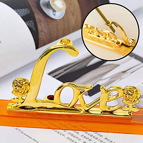 JBG Home Store Valentines Day Artificial Rose Flower - Gold Plated With Love Stand, 2 pcs  Best Valentine’s Day, Friendship’s Day, Rose Day, Birthday Gift