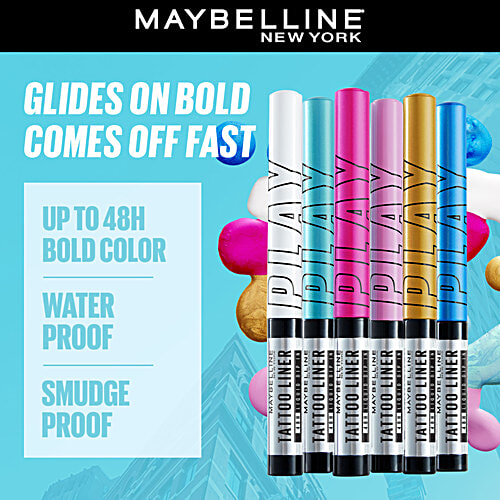 Maybelline New York Tattoo Play Light Blue Liquid Eyeliner, 2.1 ml Ride 