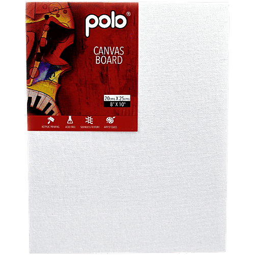 Polo CB2025 521098 Canvas Board - 20 x 25 cm, Acrylic Paint & Water Colours, 1 pc  