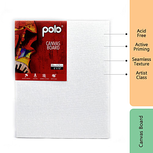 Polo CB2025 521098 Canvas Board - 20 x 25 cm, Acrylic Paint & Water Colours, 1 pc  
