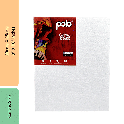 Polo CB2025 521098 Canvas Board - 20 x 25 cm, Acrylic Paint & Water Colours, 1 pc  