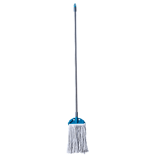 bb home Clip and Fit Cotton Mop/Wet Mop, 6 inch Wide With 4 ft Stainless Steel Rod, 1 pc  