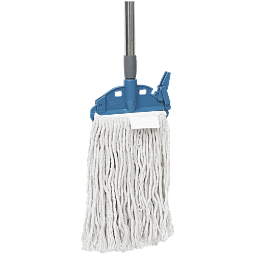 bb home Clip and Fit Cotton Mop/Wet Mop, 6 inch Wide With 4 ft Stainless Steel Rod, 1 pc  