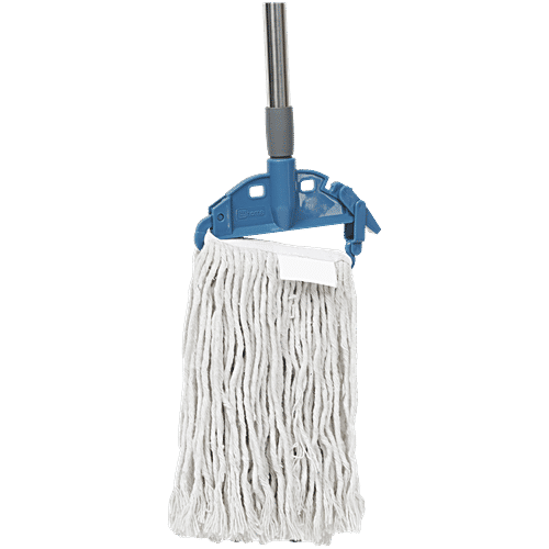 bb home Clip and Fit Cotton Mop/Wet Mop, 6 inch Wide With 4 ft Stainless Steel Rod, 1 pc  