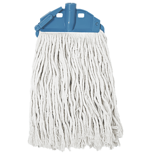 bb home Clip and Fit Cotton Mop/Wet Mop, 6 inch Wide With 4 ft Stainless Steel Rod, 1 pc  