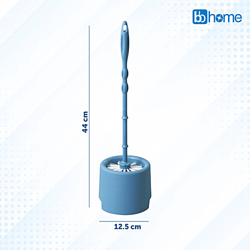 bb home Toilet Brush With Holder, Round, Nylon Bristles, 1 pc  