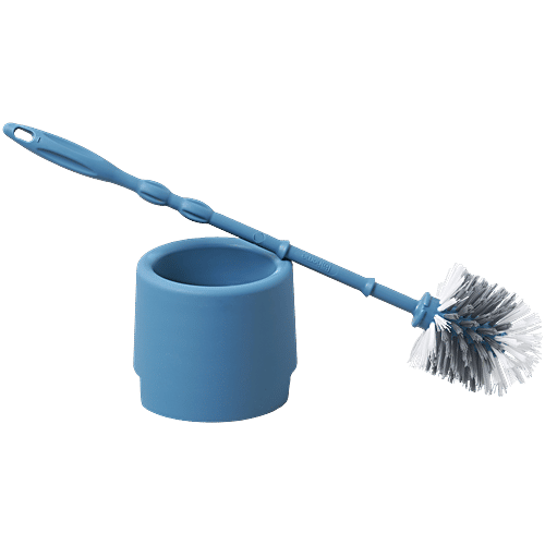 bb home Toilet Brush With Holder, Round, Nylon Bristles, 1 pc  