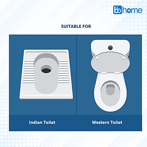 bb home Toilet Brush With Holder, Round, Nylon Bristles, 1 pc  