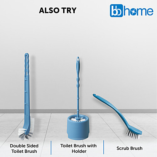 bb home Toilet Brush With Holder, Round, Nylon Bristles, 1 pc  