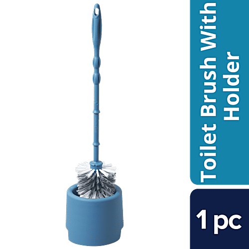 bb home Toilet Brush With Holder, Round, Nylon Bristles, 1 pc  