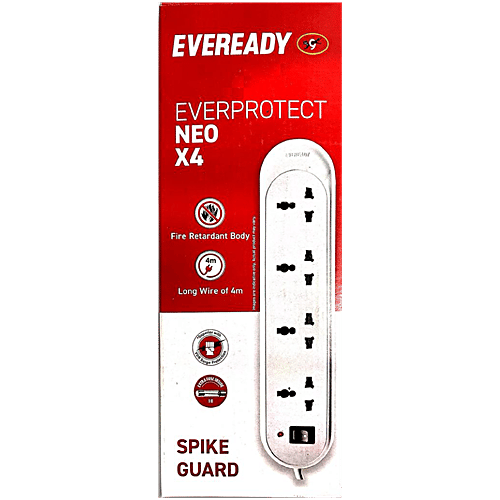 Eveready Everprotect NEO X4 White Spike Guard With 4 Metre Wire Cord, For VDR Surge Protection, 1 pc  With Extra Fuse Inside