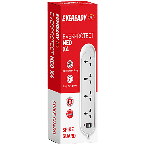 Eveready Everprotect NEO X4 White Spike Guard With 4 Metre Wire Cord, For VDR Surge Protection, 1 pc  With Extra Fuse Inside