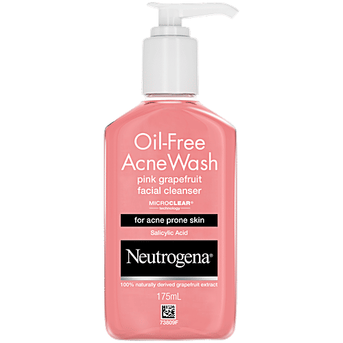 Neutrogena Oil Free Acne Wash - Pink Grapefruit Cleanser, Salicylic Acid, 175 ml