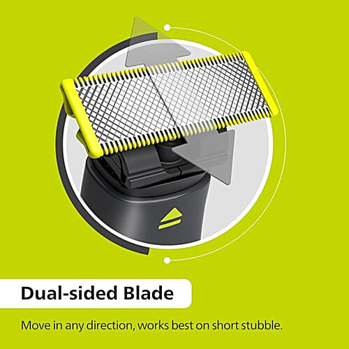 Philips OneBlade Hybrid Trimmer & Shaver With Dual Protection Technology For No Nicks & Cuts As Blade Never Touches Skin QP1424/10, 1 pc