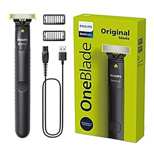 Philips OneBlade Hybrid Trimmer & Shaver With Dual Protection Technology For No Nicks & Cuts As Blade Never Touches Skin QP1424/10, 1 pc