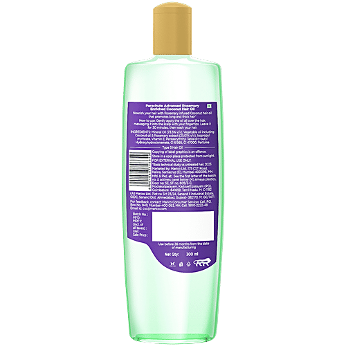 Parachute Advansed Rosemary Enriched Coconut Hair Oil, 300 ml  