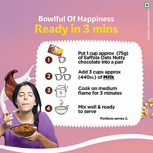 Saffola Oats - With Nutty Chocolate, 400 g  Anytime Snack