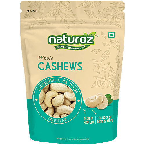 Naturoz Whole Cashews - Popular, 500 g  