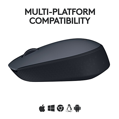 Logitech M171 Wireless Optical Tracking And Ambidextrous Mouse - With Easy Install, 2.4GHz Wireless, Black Grey, 1 pc  