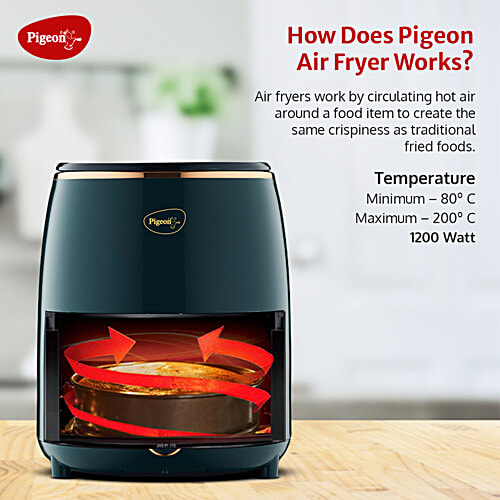 Pigeon by Stovekraft Healthifry Digital Air Fryer - Non-Stick, 1200 W, Green, 1 pc