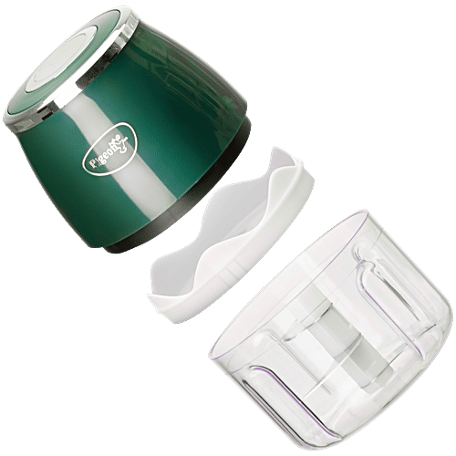 Pigeon by Stovekraft Zoom Portable Electric Chopper - With 3 Stainless Steel Blades, 30 Watt, Green, 1 PC  For Chopping Vegetables & Fruits