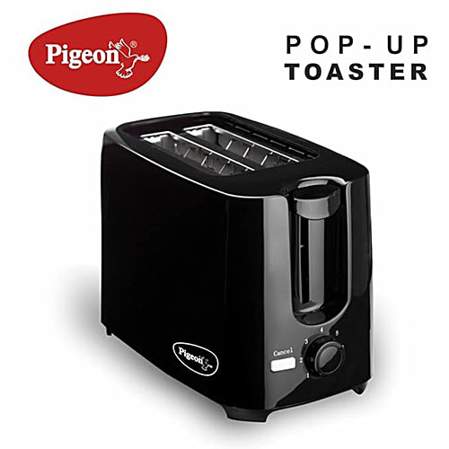 Pigeon by Stovekraft 2 Slice Auto Pop Up Toaster - 750 Watt, Black, 1 PC  