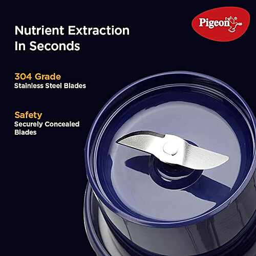 Pigeon by Stovekraft Blendo-Personal Blender - With Juicer Cup Jar, USB Rechargeable, 9 Watt, Blue, 1 PC  