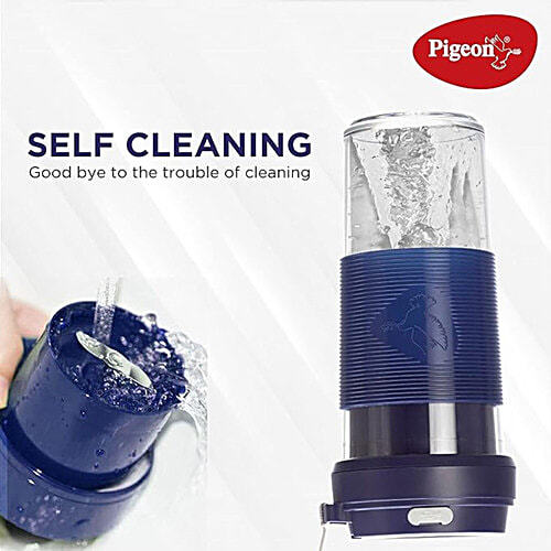 Pigeon by Stovekraft Blendo-Personal Blender - With Juicer Cup Jar, USB Rechargeable, 9 Watt, Blue, 1 PC  