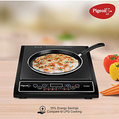 Pigeon by Stovekraft Cruise Induction Cooktop - With Crystal Glass, 1800 Watt, 7 Segments LED Display, Auto Switch Off, 1 pc
