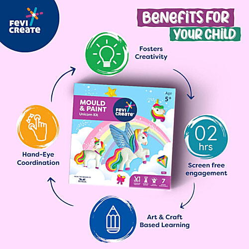 Fevicreate Mould & Paint Universe Of Unicorn Set For Ages 5+, 1 pc  Unleash Creativity
 Fun Art & Craft
 Promotes Expression