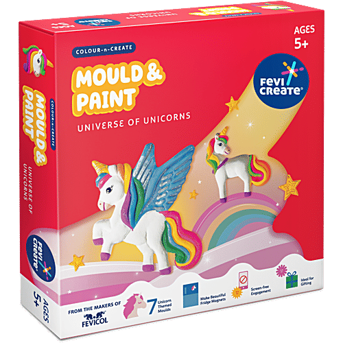 Fevicreate Mould & Paint Universe Of Unicorn Set For Ages 5+, 1 pc  Unleash Creativity
 Fun Art & Craft
 Promotes Expression