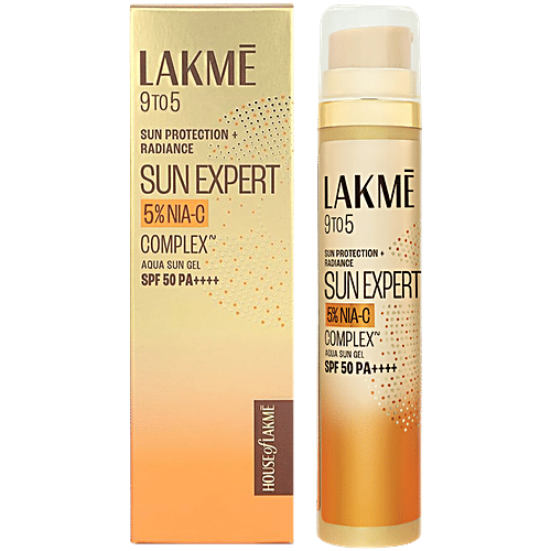 Lakme 5% Niacinamide & VIT C Water Light Sunscreen Gel SPF 50 Pa++++ For Oily Skin, 2X Glow, 56 g  No white cast, For Hydration