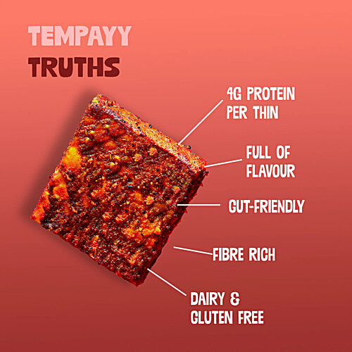 Hello Tempayy Tandoori Tempayy Thins - Heat & Eat, 150 g  30g Protein Per Pack, Heat & Eat In 3 Mins, No Preservatives