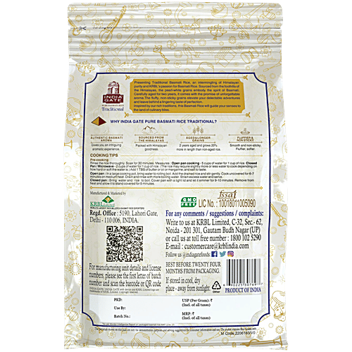 India Gate Traditional Basmati Rice, 1 kg  2 Years Aged To Perfection