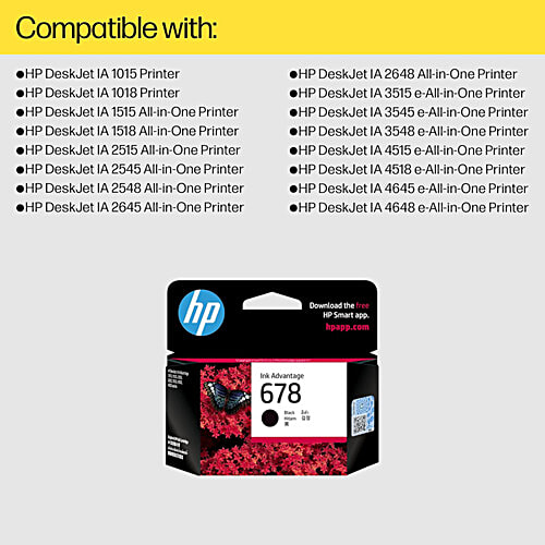HP 678 Original Ink Advantage Cartridge - Black, 1 pc