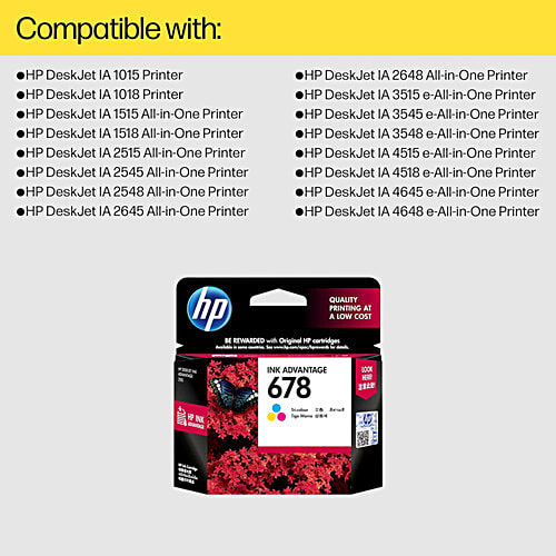 HP 678 Original Ink Advantage Cartridge - Tri-Colour, 1 pc  