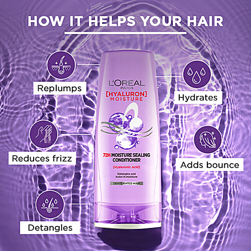 L'Oreal Paris Hyaluron Moisture 72H Moisture Sealing Conditioner - For Dehydrated Hair, 386 ml  
