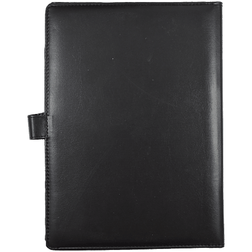 Gravity Leatherite Conference Folder - Black With Magnetic Flap, Pad, Card & Pen Holder, 1 pc  Stitched Document Holder
 Hardbound Cover
 Zipper Closure