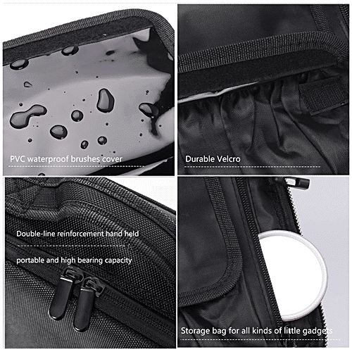 Pearlfiesta Makeup Cosmetic Storage Case - With Adjustable Compartment, Black, 1 pc  