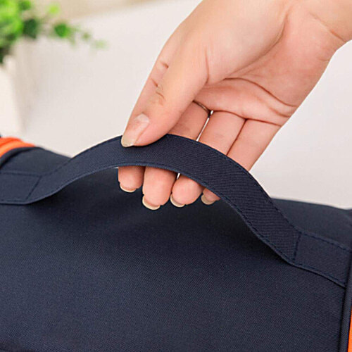 Pearlfiesta Hanging Toiletry Bag, Extra Large Capacity, Travel Organizer Bags,Unisex, Waterproof Nylon Makeup Bag, Navy Blue, Pack of 1  