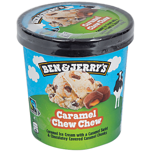 Ben & Jerry's Caramel Chew Chew Ice Cream, 465 ml Velvety Caramel Ice Cream
Luscious Caramel Swirls
Delightful Chewy Caramel Chunks