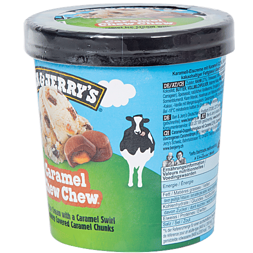 Ben & Jerry's Caramel Chew Chew Ice Cream, 465 ml Velvety Caramel Ice Cream
Luscious Caramel Swirls
Delightful Chewy Caramel Chunks