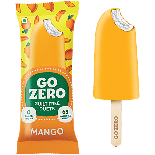 Go Zero Mango Guilt Free Duets Ice Cream Bar, 60 ml No Added Sugar, Low Calorie